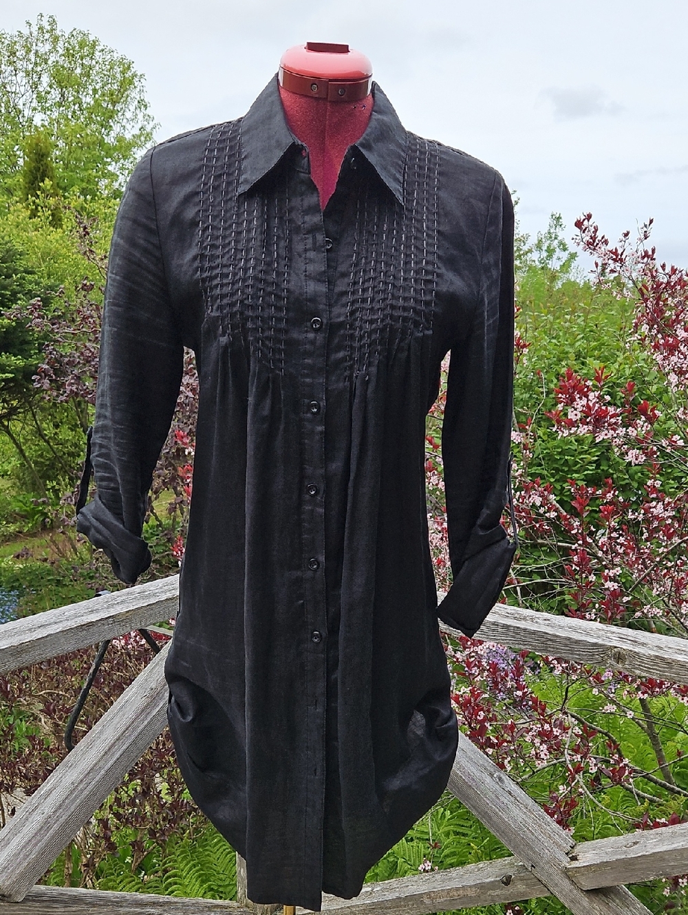 100 % Linen Tunic Shirt M